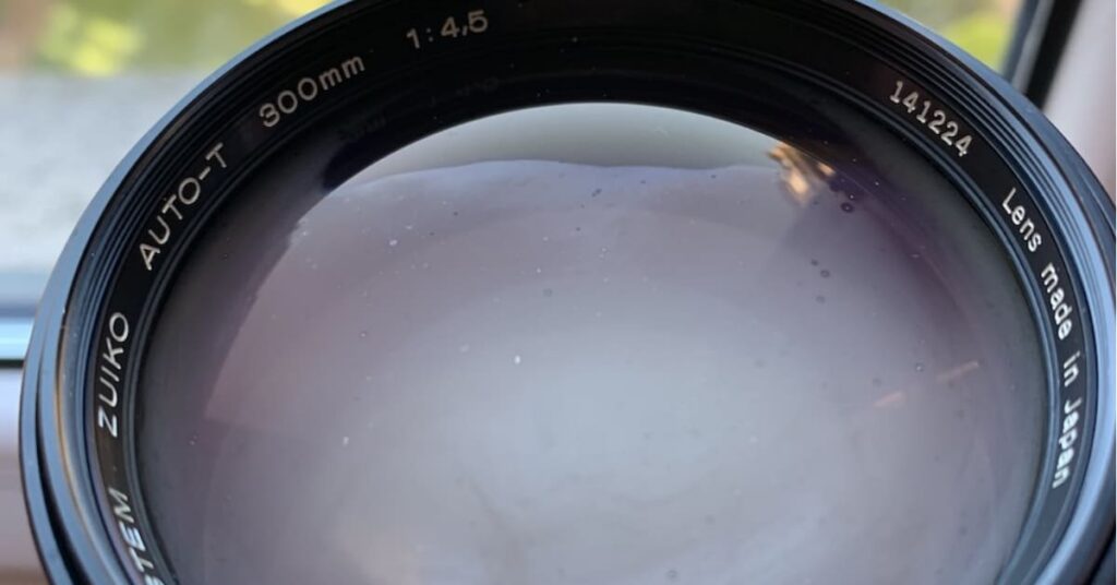 Condensation on a camera lens