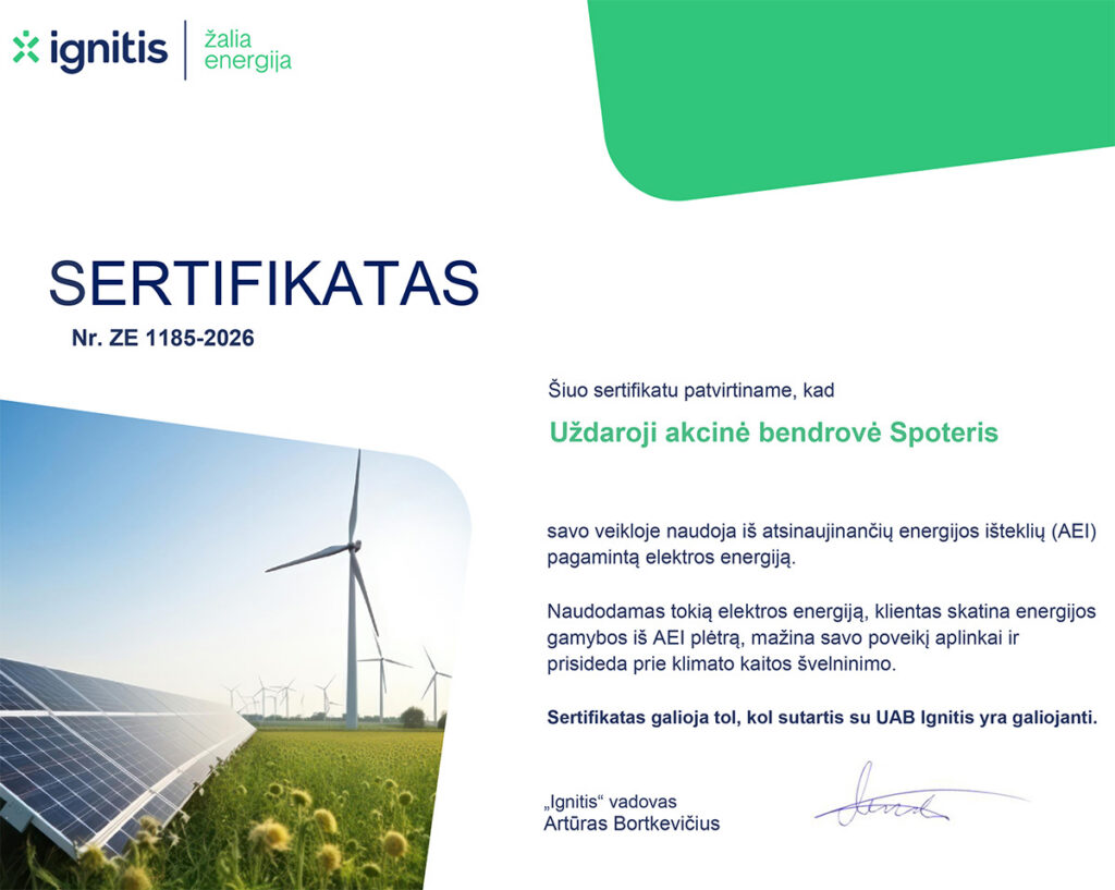 Ignitis sertifikatas desk